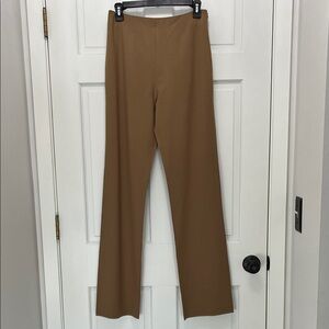 Bernard Zins Paris Brown Wool Lay Flat Jenna Straight Leg Trouser Pants - Size 6